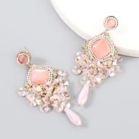 Acrylic Drop Earring, Zinc Alloy, with Resin & Acrylic, fashion jewelry & for woman 