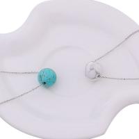Gemstone Necklaces, Iron, with turquoise, Round, stoving varnish, Adjustable & DIY & Unisex 12mm .5 cm 