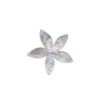 White Shell Bead Cap, Flower, white, 17mm 