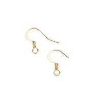 Brass Hook Earwire, gold color plated, DIY, 17mm 
