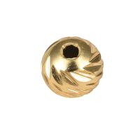 Brass Jewelry Beads, Round, gold color plated, 9mm 