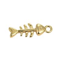 Brass Jewelry Pendants, Fish Bone, gold color plated, DIY, 15mm 