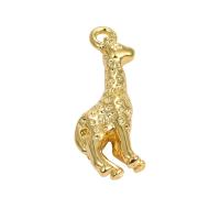 Animal Brass Pendants, Giraffe, gold color plated, DIY, 17mm 