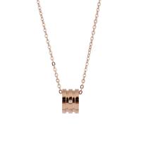 Collar de Acero Inoxidable, acero inoxidable 316L, con 1.97inch extender cadena, chapado en color rosa dorada, para mujer & con diamantes de imitación, 8x12mm, longitud:17.72 Inch, Vendido por UD
