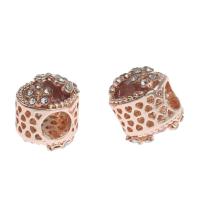 Perles European de stras d'alliage de Zinc , DIY & avec strass, couleur or rose Vendu par PC