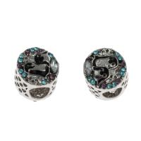 Perles European de stras d'alliage de Zinc , Rond, DIY & avec strass, couleurs mélangées Vendu par PC