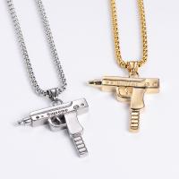 Stainless Steel Necklace, Gun, fashion jewelry & for man .62 Inch 