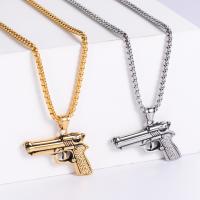 Stainless Steel Jewelry Necklace, 304 Stainless Steel, Gun, fashion jewelry & Unisex .62 Inch 