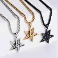 Stainless Steel Jewelry Necklace, 304 Stainless Steel, Star, plated, fashion jewelry & Unisex .62 Inch 