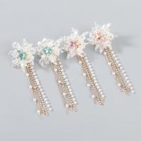 Fashion Fringe Earrings, Zinc Alloy, with ABS Plastic Pearl & Resin, fashion jewelry & for woman & with rhinestone 