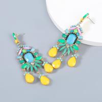 Acrylic Drop Earring, Zinc Alloy, with Acrylic, fashion jewelry & for woman, multi-colored 