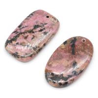 Joyas de piedras preciosas colgante, Piedra de Seda Negra, Bricolaje, color mixto, 35x50mm, Vendido por UD