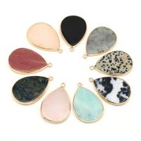 Gemstone Jewelry Pendant, Natural Stone, plated, DIY 