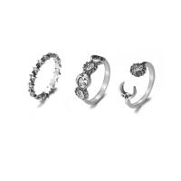 Zinc Set anillo de aleación, aleación de zinc, tres piezas & Joyería & para mujer, Vendido por Set