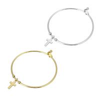 Stainless Steel Bangle, Cross, plated, for woman 9*15mm,2mm, Inner Approx 61mm 