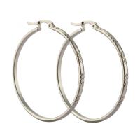 Stainless Steel Hoop Earring, for woman, original color 
