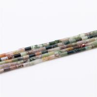 Abalorios de Ágata India, Ágata indiana, Columna, pulido, Bricolaje, color mixto, 2x4mm, longitud:39 cm, Vendido por Sarta