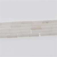 weiße Jade Perle, Zylinder, poliert, DIY, weiß, 4x13mm, Länge:39 cm, verkauft von Strang