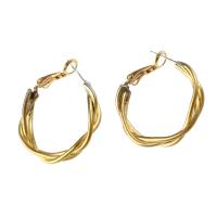 Brass Hoop Earring, Round, for woman, original color 