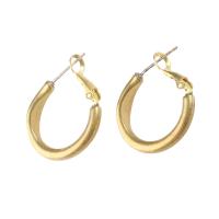 Brass Hoop Earring, Round, for woman, original color 