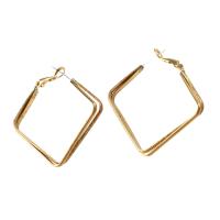 Brass Hoop Earring,  Square, for woman, original color 