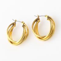 Brass Hoop Earring, for woman, golden 