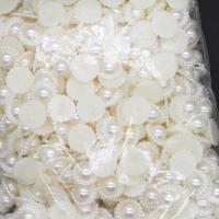 Cabujón de acrílico de imitación perlas, Bricolaje, Blanco, 8x5x3mm, 500PCs/g, Vendido por g