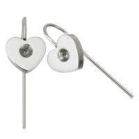 Stainless Steel Hook Earwire, Heart, fashion jewelry & DIY & for woman, original color 3mm 