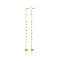 Stainless Steel Drop Earring, Heart, 18K gold plated, fashion jewelry & for woman 