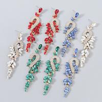 Zinc Alloy Rhinestone Drop Earring, fashion jewelry & for woman & with rhinestone 