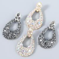 Zinc Alloy Rhinestone Drop Earring, fashion jewelry & for woman & with rhinestone 