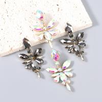 Zinc Alloy Rhinestone Drop Earring, fashion jewelry & for woman & with rhinestone 