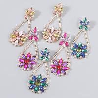 Zinc Alloy Rhinestone Drop Earring, fashion jewelry & for woman & with rhinestone 