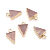Mixed Gemstone Pendants, Natural Stone, Triangle, plated, DIY 