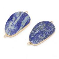 Connecteur de pierre gemme, Lapis lazuli, Placage, DIY & facettes, bleu Vendu par PC