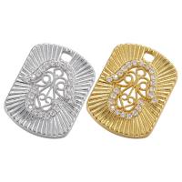 Cubic Zirconia Micro Pave Brass Pendant, plated, micro pave cubic zirconia & hollow Approx 2mm 