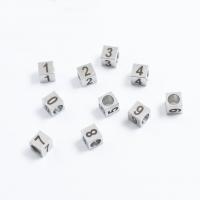 Stainless Steel Beads, DIY & with number pattern 