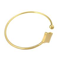 Stainless Steel Cuff Bangle, for woman, golden, 17*17mm,3mm, Inner Approx 59mm 