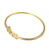 pulsera brazalete de acero inoxidable, Corona, para mujer, dorado, 13*11mm,3mm, diámetro interior:aproximado 57mm, Vendido por UD