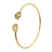 Stainless Steel Cuff Bangle, Tree, for woman, golden, 11*12mm,3mm, Inner Approx 59mm 