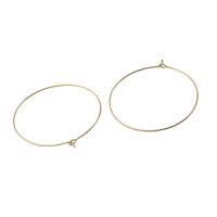 Brass Hoop Earring Components, Round, for woman, original color 