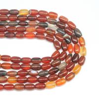 Natürliche traumhafte Achat Perlen, Trommel, DIY, rot, 8x12mm, Länge:38 cm, verkauft von Strang