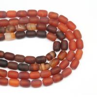 Natürliche Streifen Achat Perlen, Trommel, DIY & satiniert, keine, 10x14mm, Länge:38 cm, verkauft von Strang
