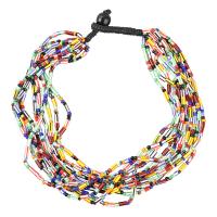 Resin Necklace, with Wood, fashion jewelry & multilayer & for woman, multi-colored .71 Inch 