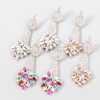 Zinc Alloy Rhinestone Drop Earring, fashion jewelry & for woman & with rhinestone 