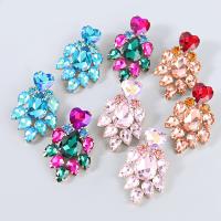 Zinc Alloy Rhinestone Drop Earring, fashion jewelry & for woman & with rhinestone 