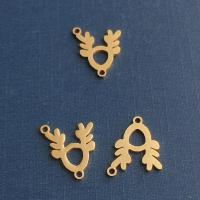 Stainless Steel Charm Connector, Antlers, plated, fashion jewelry & Unisex 