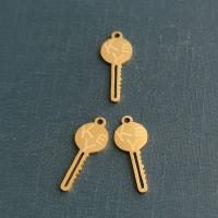 Edelstahl Stein Anhänger, Schlüssel, plattiert, Modeschmuck & unisex, keine, 8x21mm, verkauft von PC