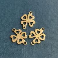 Stainless Steel Charm Connector, Four Leaf Clover, plated, fashion jewelry & Unisex 