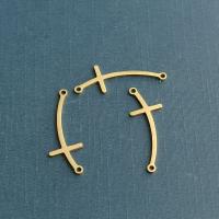 Stainless Steel Charm Connector, Cross, plated, fashion jewelry & Unisex 
